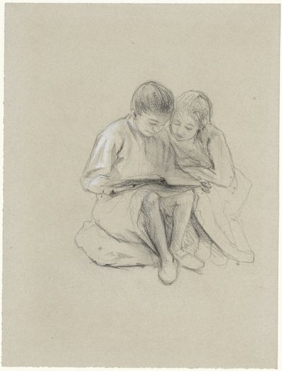 読書する 2 人の子供 作： Bramine Hubrecht