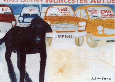 ウスター自動車でのレックス、部品交換 作： Brenda Brin Booker
