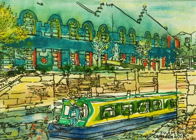 Through the Lock at T.V.A.M (水彩・紙) 作： Brenda Brin Booker