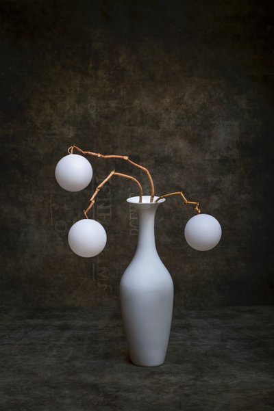 ミニマリストの花瓶展示 作： 