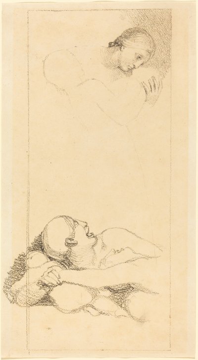 おびえた男探しています。 女性と子供 作： British 18th Century after John Flaxman