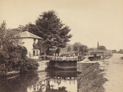 閘門番小屋と閘門 作： British 19th Century