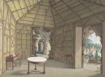 ダイニング ルーム、ヴィラ バルバハ、ナポリ、1800 ～ 1870 年。 作： British Anonymous 19th Century.