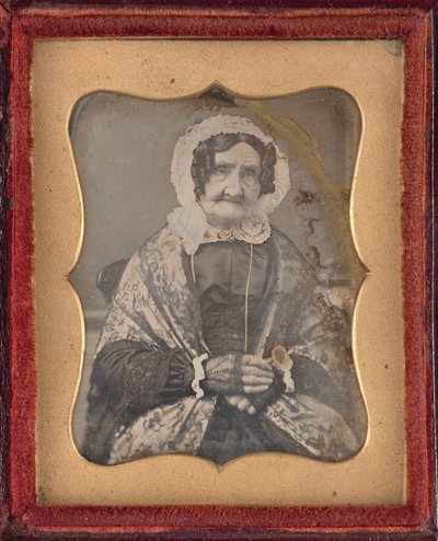 女性の肖像,c.1850年（写真） 作： British Photographer