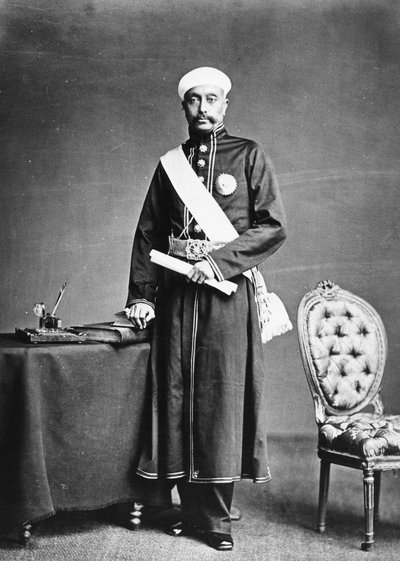 サラジュン卿、ハイデラバードのニザム首相、1870年代頃 作： British Photographer