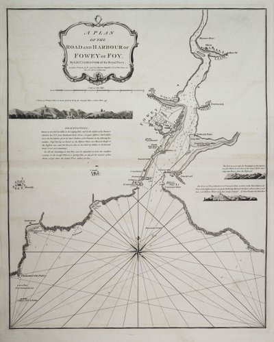 英国海軍のジェームズ・クック中尉によるフォウイまたはフォイの道路と港の見取り図 作： British School
