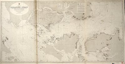 中国海 SINGAPORE STRAIT JWリード海軍参謀長 THティザード中尉...HMSライフルマン1865-69の士官による援助 作： British School
