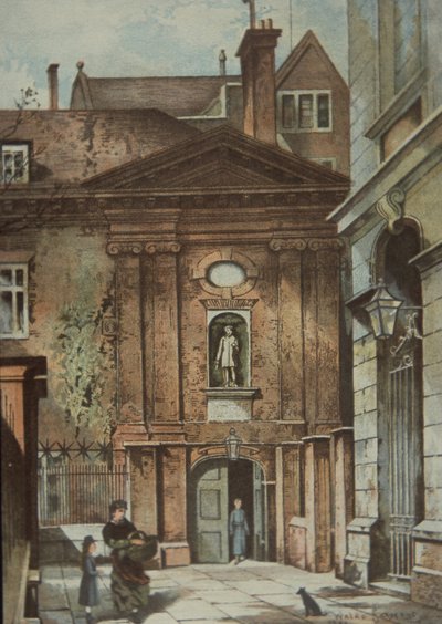 孤児のためのクライスト病院、ニューゲートストリート、ロンドン、1885年頃（カラーリソ） 作： British School