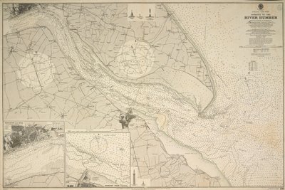 イギリス、東海岸、G.E.リチャーズ船長HM測量船「トリトン」（1899～1900年）が調査したハンバー川の入り口 作： British School