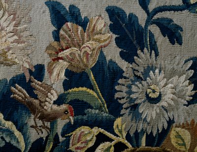 花模様、ジョージ1世様式ソファの張地の詳細、約1725年、イギリス 作： British School