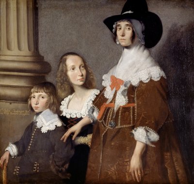ヘスター・トレードスキャンと彼女の継子、ジョンとフランシス、c。 1644 作： British School