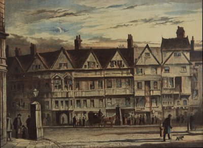 プルデンシャル・アシュアランス社が購入して復元したホルボーン・バー、1884年頃（リソ色） 作： British School