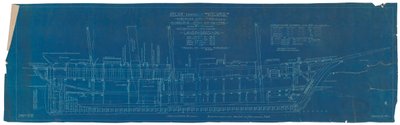 ポラリス」としての「エンデュランス」（1912年）の縦断面図 作： British School