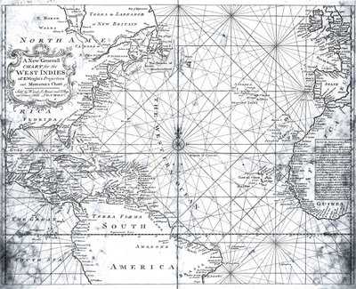 マウントとページによる北大西洋の地図 作： British School