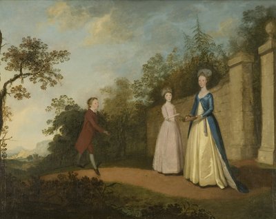 メアリーとエメット・ペッテナーとマスター・パートリッジ 1770年頃（油彩・キャンバス 作： British School