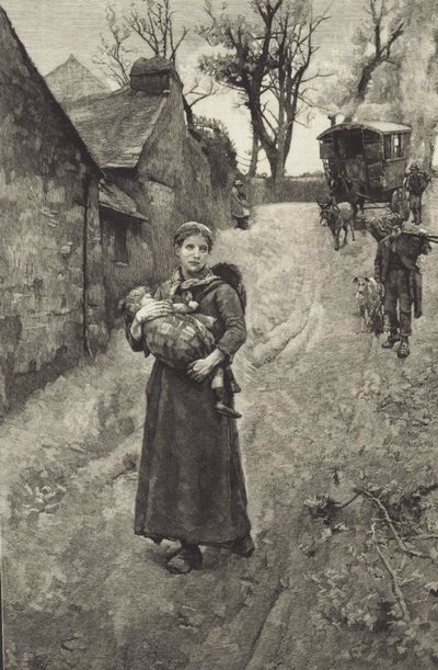 貧しい田舎の未亡人（彫刻） 作： British School