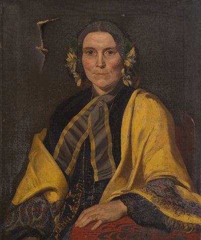 未知の女性の肖像、1840年頃（キャンバスに油彩） 作： British School