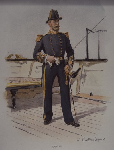 イギリス海軍の船長、19 世紀後半 (カラー リソ) 作： British School