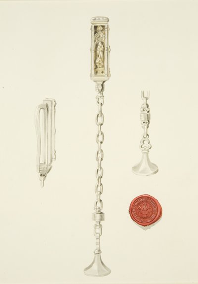 聖シュテファン教会の封印と鎖、1825年頃（紙に鉛筆と水彩） 作： British School