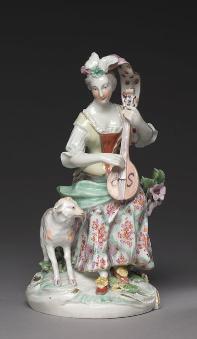 座る音楽家 ダービー磁器工場 1765年頃（軟磁性磁器 作： British School