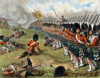 1854年のアルマの戦いでの第93サザーランドハイランダーズの前進 - 「ハーパーの若者たち」 作： British School