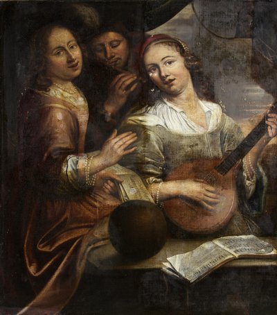 3人の音楽家」1700年頃（油彩・キャンバス 作： British School