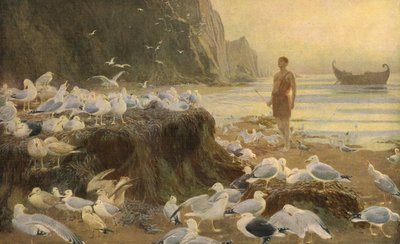 旧世界の放浪者、1887年、1930年。 作： Briton Riviere