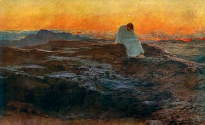 荒野のキリスト、1898年、1912年。 作： Briton Riviere