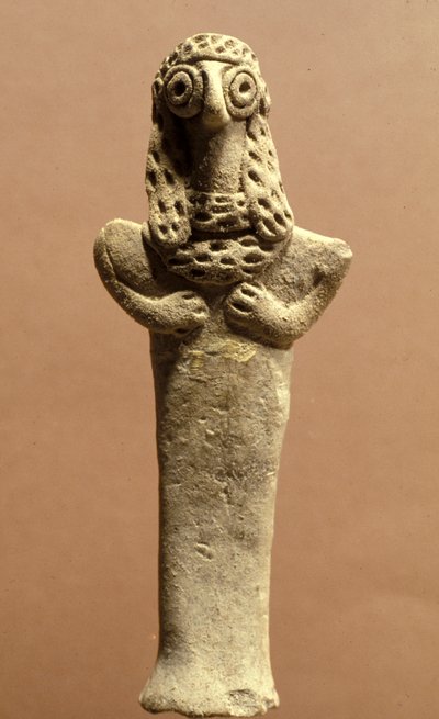 アシェラの置物、カナン人、紀元前999-600年（粘土） 作： Bronze Age