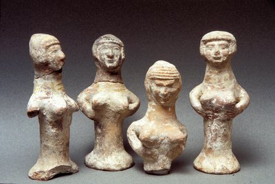 アシェラの置物、カナン人、紀元前999-600年（粘土） 作： Bronze Age