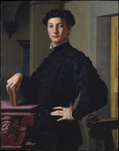 イタリア語：本を持つ青年の肖像 本を持つ青年の肖像 作： Bronzino