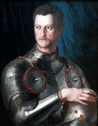 鎧姿のコジモ1世の肖像。 作： Bronzino