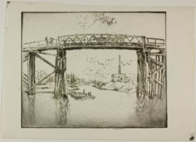 シカゴ - 北支流のバージ 作： Bror Julius Olsson Nordfeldt