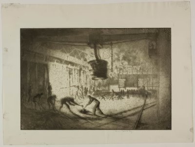 シカゴ - オープン・ハース炉、イリノイ・スチール社 作： Bror Julius Olsson Nordfeldt