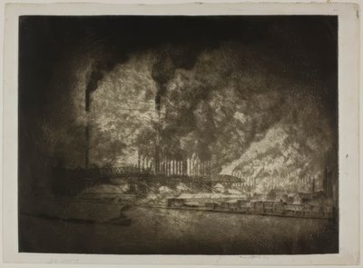 シカゴ - イリノイ・スチール社、92丁目 作： Bror Julius Olsson Nordfeldt