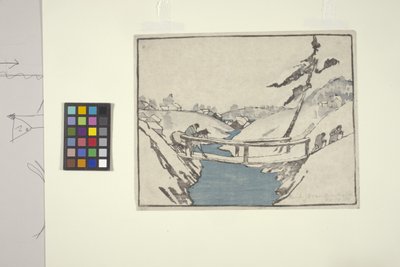 橋（カラー木版画） 作： Bror Julius Olsson Nordfeldt