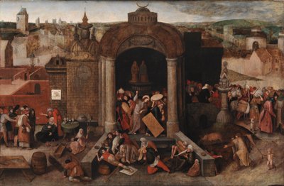 1569年以降、キリストが神殿から商人を追い出した 作： Bruegel