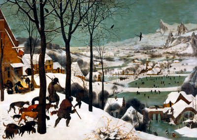 雪の冬のハンター、1565 作： Bruegel