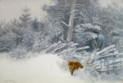 冬の森のキツネ 作： Bruno Andreas Liljefors