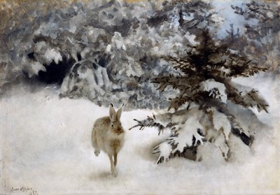 雪の中のうさぎ 作： Bruno Andreas Liljefors