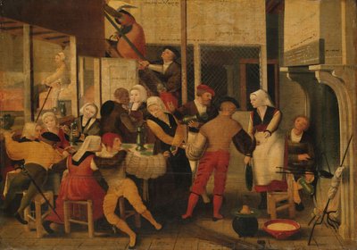 娼館の宴 1540年頃 油彩・パネル 作： Brunswick Monogrammist
