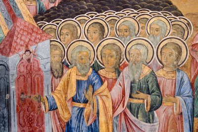 ブルガリア、リラ修道院、聖母降誕教会のフレスコ画 作： Bulgarian School