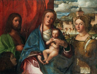 聖母子と洗礼者ヨハネ、アレキサンドリアのカトリーヌ、ドナトール 16世紀初頭 作： Buonconsiglio