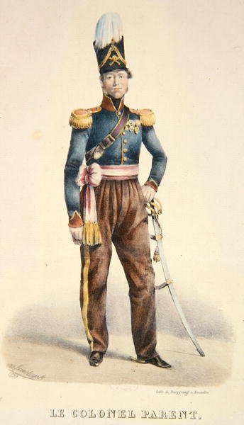 ピエール・ジョセフ・ペアレント大佐（1881年没）1831年頃（カラーリトグラフ） 作： Burggraaf Burggraaf