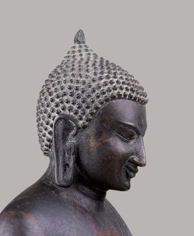 仏頭、クラシック異教スタイル（c11th- c14th）（メタル） 作： Burmese School