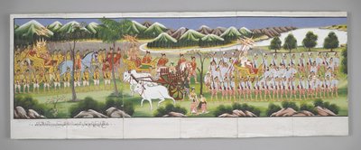 または。 13534、f.10、行列、ブッダの生涯の情景（羊皮紙） 作： Burmese School