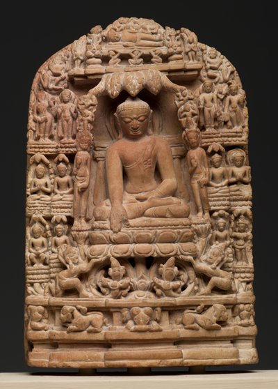釈迦牟尼仏（紅緑石）の生涯のエピソードを描いたプラーク 作： Burmese School