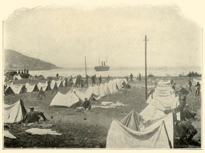 トップオブヒルを砲撃するセントポール湾... 6月24日、スペイン-アメリカ戦争、1898年、1899年。 作： Burr McIntosh
