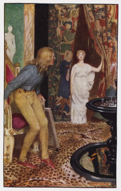 チャールズ・リード著「The Cloister and The Hearth」のイラスト（カラーリトグラフ 作： Byam (after) Shaw
