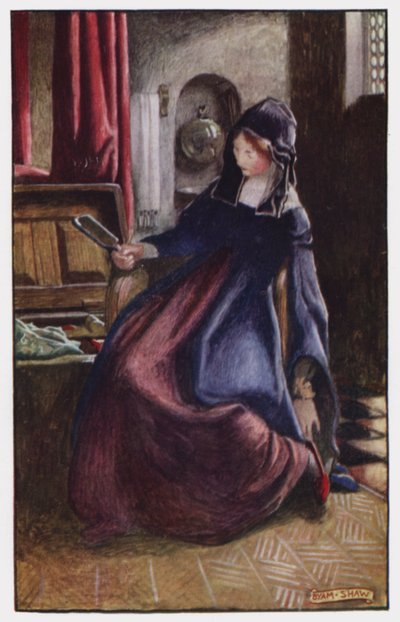 チャールズ・リード著「The Cloister and The Hearth」のイラスト（カラーリトグラフ 作： Byam (after) Shaw
